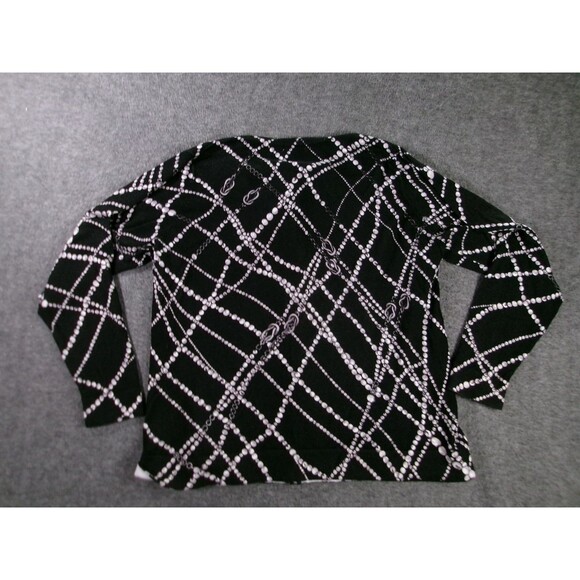 Charter Club Cardigan Womens 2X Black Pearl Chain Capsule Office Casual Layering - Picture 9 of 10